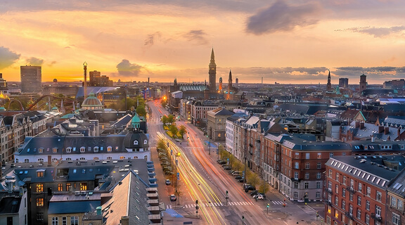 Copenhagen downtown city skyline, cityscape of Denmark