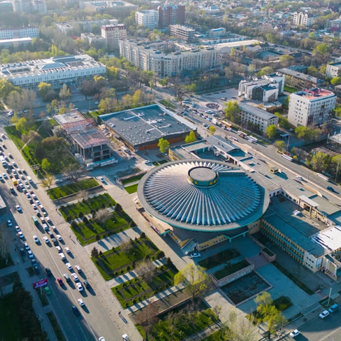 Aerial view of Bishkek city Kyrgyzstan