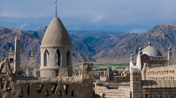 Kyrgyz cemetery, Naryn, Kyrgyzstan, Central Asia